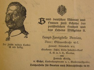 Letter from the Breslau office of the League of German Men and Women for the Protection of the Personal Freedom and Life of Wilhelm II to Reichspräsident Friedrich Ebert, 23. August 1919.